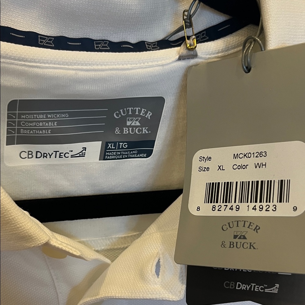 Cutter & Buck CB DryTec White Polo